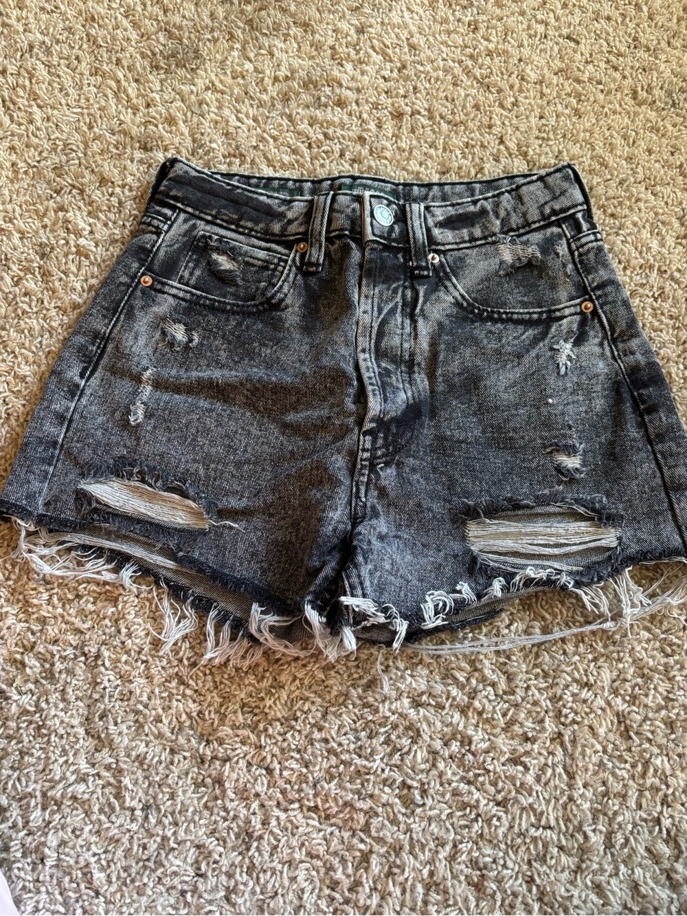 wild fable Distressed Black High-Rise Jean Shorts